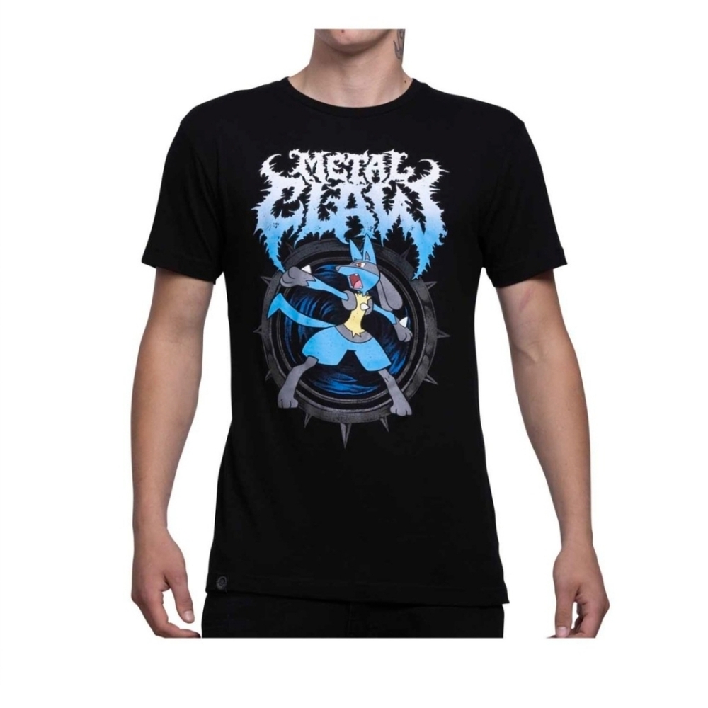 Pokemon Black andLucario Pokémon Greatest Hits Black Relaxed Fi Blue Graphic Tee